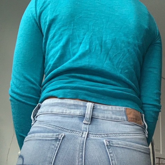 Blue long sleeved top - Picture 2 of 3